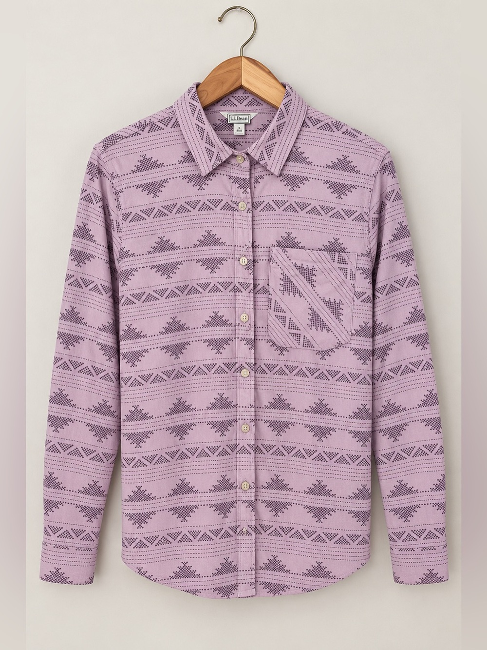 NWT Eddie Bauer Women's Field Flex Flannel Shirt Dusty Southwest Violet Size XL